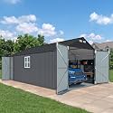 Real Relax 12x20FT Heavy Duty Metal Carport, Fully Enclosed Storage Shed