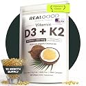 RealGood Essentials Vitamin D3 K2, D3 K2 Vitamin Supplement 10000 IU, 300ct