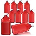 Reallnaive 10 Pcs 16 oz Liquid Medicine Bottles with Caps, Amber