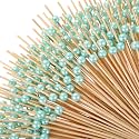Reallnaive 300 Pcs Pearl Cocktail Picks 4.7Inch, 0.3" Bead, Light Blue