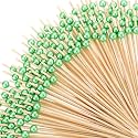 Reallnaive 300 Pcs Pearl Cocktail Picks 4.7Inch, 0.3" Bead, Dark Green