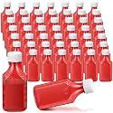 Reallnaive 50 Pcs 4 oz Liquid Medicine Bottles with Caps, Amber