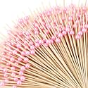 Reallnaive 600 Pcs Pearl Cocktail Picks 4.7Inch, 0.3" Bead, Pink