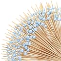 Reallnaive 600 Pcs Pearl Cocktail Picks 4.7Inch, 0.3" Bead, Light Baby Blue
