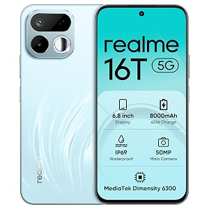 realme 16T 5G Smartphone 8GB256GB 8000mAh Battery45W
