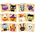 Realspring 12 Pack Halloween Wooden Puzzles, Toddler Jigsaw Toys Set