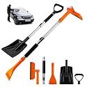 REALYOU 49.2" Car Snow Brush and Ice Scraper for Car Windshield, 3-in-1 Extendable Snow Shovel with Wide Head,180° Pivoting Snow Brush Head and Fpam Grip, Durable Snow Remover for Car Auto Truck SUV