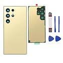 Rear Back Glass Replacement for Samsung Galaxy S24 Ultra 5G, Yellow Gold