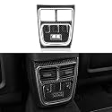 Rear A/C Outlet Vent Cover Decals for 2015-2023 Dodge Charger/Chrysler 300 Accessories Carbon Fiber Interior Stickers (with USB Port)