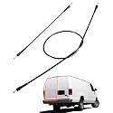 Rear Left Cargo Door Upper &amp; Lower Latch Release Cables Compatible with Ford E-150 E-250 E-350 1992-2019 E-450 2002-2019 Club Wagon Super Duty Replace# 8C2Z15431A03A,6C2Z1543286AA,F2UZ15264A65B