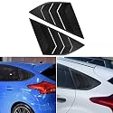 Rear Side Window Louvers Compatible for Ford Focus ST RS MK3 Hatchback Accesories 2012-2018 Air Vent Scoop Cover Louver (Matte Black)