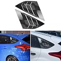 Rear Side Window Louvers Compatible for Ford Focus ST RS MK3 Hatchback Accessories 2012-2018 Air Vent Scoop Cover Louver (Carbon Firber)