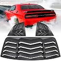 Rear+Side Window Louvers for Dodge Challenger 2008-2020 2021 2022 2023 Windshield Sun Shade Cover Vent GT Lambo Style Custom Fit All Weather ABS (Matte Black)