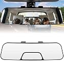 Rear View Mirror, 12 Inch Panoramic Anti-Glare Rearview with baby Mirror, Interior Clip-on Wide Angle Convex to Reduce Blind Spot, Effectively for More Car SUV Trucks