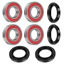 Rear Wheel Bearings Seals for Yamaha Rhino 450 Rhino 660 Rhino 700 2005-2013, OEM# 93106-42800-00 93106-38800-00 93306-206Y2-00