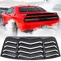 Rear Window Louvers for Dodge Challenger 2008-2018 2019 2020 2021 2021 2022 2023 Windshield Sun Shade Cover Vent GT Lambo Style Custom Fit All Weather ABS (Matte Black)