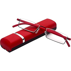 REAVEE Half Frame Reading Glasses Women Thin