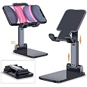 REBONICX T9 Cell Phone Stand, Angle Height Adjustable for Desk, Foldable Cell Phone Holder, Cradle, Dock, Tablet Stand, Case Friendly Compatible with Phone/iPad/Kindle/Tablet