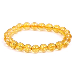rebuy natural citrine bracelet crystal gemstone for men amp women  bead size 8 mm
