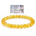 REBUY Citrine Bracelet for Men & Women | Stretchable Healing Bracelet for Wealth, Prosperity, Confidence & Positive Energy | Unisex Natural Yellow Stone | Crystal Gemstone 8mm Beads