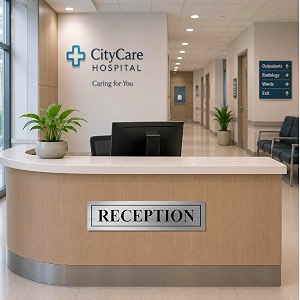 Reception Sign Board For Office Mall Hospital