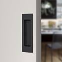 Recessed Finger Flush Pulls，Pocket Door Handles，for Sliding Barn Doors Handle, Bifold Doors Stainless Steel Rectangular Door Pulls Hardware (Black, 6 Inch - 4p)