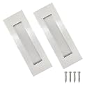 Recessed Finger Flush Pulls，Pocket Door Handles，for Sliding Barn Doors Handle, Bifold Doors Stainless Steel Rectangular Door Pulls Hardware (Silver, 6 Inch - 2p)