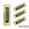 Recessed Finger Flush Pulls，Pocket Door Handles，for Sliding Barn Doors Handle, Bifold Doors Stainless Steel Rectangular Door Pulls Hardware (Bronze, 6 Inch - 4p)