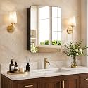 16x20 Medicine Cabinet with Mirror, Black Aluminum, Pre-Assembled