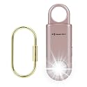Rechargeable 135dB Personal Safety Alarm &amp; Flashlight. Rose Gold