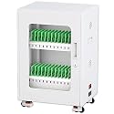 Rechargeable 20-Bay Laptop & Tablet Charging Station Cart - Locking Mobile Phone Charging Cabinet for Office, Classroom & Gym - Durable Storage Organizer (Silver)