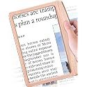Rechargeable 5X Magnifying Glass for Reading, Large Bright Full Page Magnifier with Light, Handheld LED Dimmable Lighted, Lightweight Book Magnifier for Reading Prints Seniors - Rose Gold