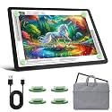 Rechargeable A3 Diamond Art Light Board with Carry Bag, 5600 Lux Tracing Light Box with Side Physical Buttons, 3 Colors &amp; 6 Levels of Brightness, LED Light Pad for Diamond Painting, Weeding Vinyl