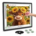 Rechargeable A3 Light Board for Diamond Painting, 5600 Lux Tracing Light Box with Side Physical Buttons, 3 Colors and 6 Levels of Brightness, LED Light Pad for Diamond Art, Drawing, Weeding Vinyl