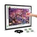 Rechargeable A4 Light Board for Diamond Painting, 9000 Lux Tracing Light Box with Side Physical Buttons, 3 Colors and 6 Levels of Brightness, LED Light Pad for Diamond Art, Drawing, Weeding Vinyl