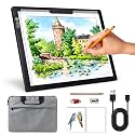 Rechargeable A4 Light Box with Padded Case,led Light pad with Built-in Stand &amp; Clip,6 Levels of Brightness lightbox for tracing,Diamond Painting.Light Table for Artists,Drawing,Sketching,Animation