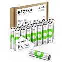Rechargeable AA Batteries 2000mAh – Pre-Charged – Re-use 1000+ Times – Retains Power After 6 Years – Rechargeable NiMH Battery AA – Pack of 16