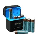 Rechargeable AA Battery Lithium with Charger, 8 Pack AA Lithium Batteries Rechargeable, Low Self-Discharge and Long Lasting up to 2000+ Cycles Double A Battery for Blink Outdoor Camera