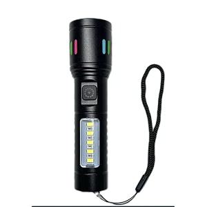 rechargeable aluminum alloy flashlight - black  with three level lights adjustments  durable and waterproof torch light for camping hiking and outdoors  compact amp portable led torch