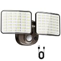 Rechargeable Battery Operated Motion Light 2500LM &amp; 4000LM Motion Sensor Security Light(1-3 Months Endurance) USB Charging LED Flood Light Outdoor (Brown) 1 Pack