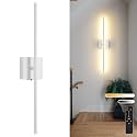 Rechargeable Battery Operated Wall Sconces, 11000mAh Wireless White Wall Lights with Remote Control, 350°Rotate Dimmable Wall Lamp, 3 Color Temperatures, for Bedroom Living Room Hallway, 1 PCS
