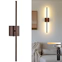 Rechargeable Battery Operated Wall Sconces, 11000mAh Faux Walnut Finish Wall Lights with Remote Control, 350°Rotate Dimmable Wall Lamp, 3 Color Temperatures, for Bedroom Living Room Hallway, 1 PCS
