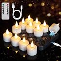 FPOO Rechargeable Candles tealights 12 Pack, Electric Tea Lights with Type-C Charging Base, 60-Hour Ultra Runtime, 2 inch Votive Candle with Remote, Ideal for Wedding Christmas Table Centerpiece