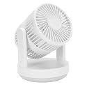 Rechargeable Desk Fan 3 Speeds Table Fan with Night Light for Bedroom, Polymer Li Battery 3.28x3.28x7.28in (Beige)