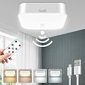 Rechargeable Motion Sensor Ceiling Light with Remote, Wireless, 3000K-6000K