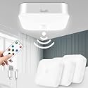 Rechargeable Motion Sensor Ceiling Light with Remote, 3000K-6000K 3 Pack