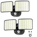 Rechargeable Motion Sensor Light, 2500LM&4000LM Dual Modes Rechargeable Outdoor Lights, USB Charging Outdoor Battery Powered Light, LED Flood Lights Motion Light for Garage, Yard, Garden (2 Packs)