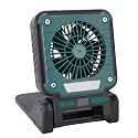 Rechargeable Solar Powered Fan with LED Light, 3 Wind Speeds, 5 Lighting Modes for Camping, UltraQuiet Fan Suitable for Power Outages, Durable ABS Construction