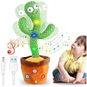 Rechargeable Toys Talking Cactus Baby Toys for Kids Dancing Cactus Toys Can Sing Wriggle & Singing Recording Repeat What You Say Funny Education Toys for Children Playing Home Decor for Kids