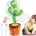 Rechargeable Toys Talking Cactus Baby Toys for Kids Dancing Cactus Toys Can Sing Wriggle & Singing Recording Repeat What You Say Funny Education Toys